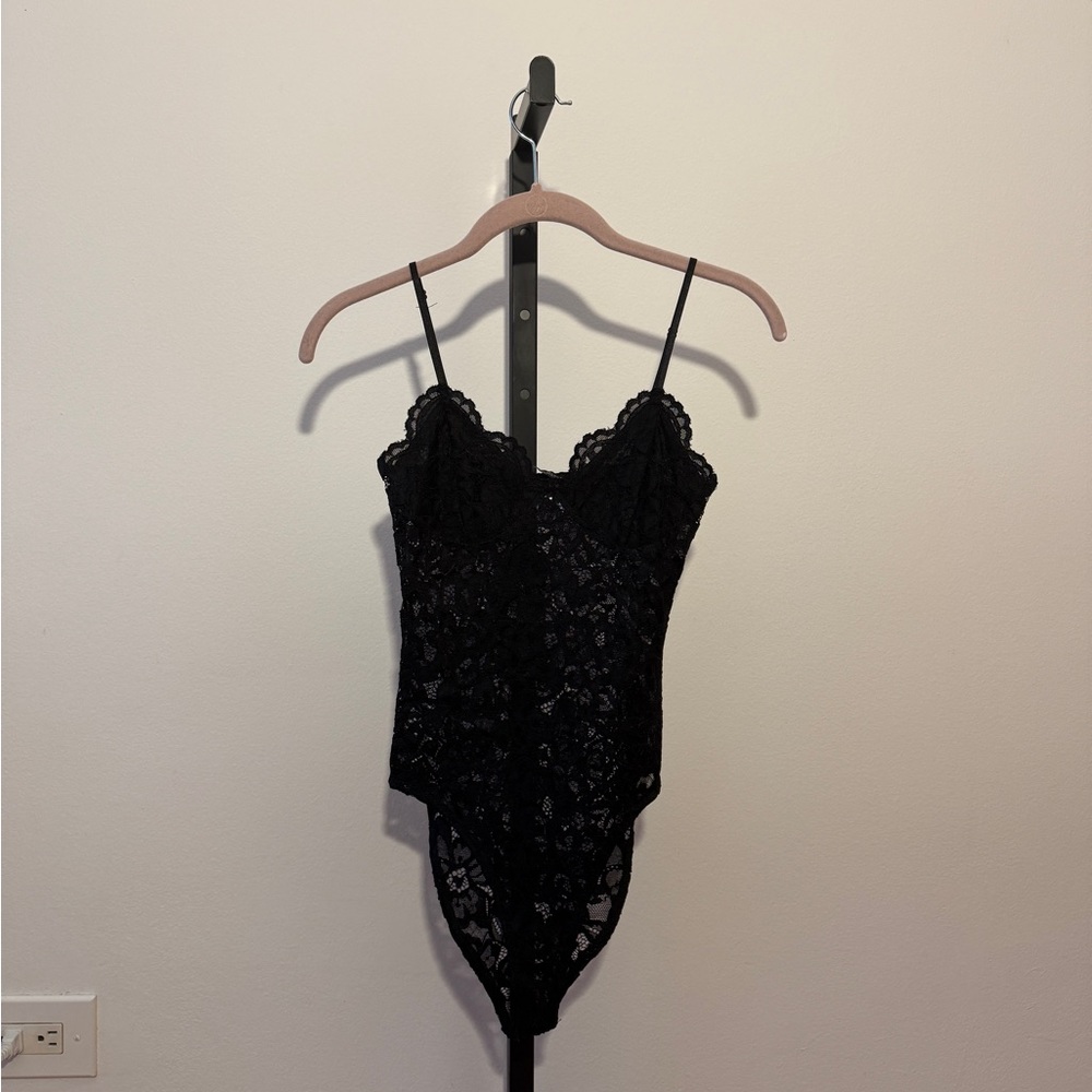 Zara Black Lace Bodysuit Size S